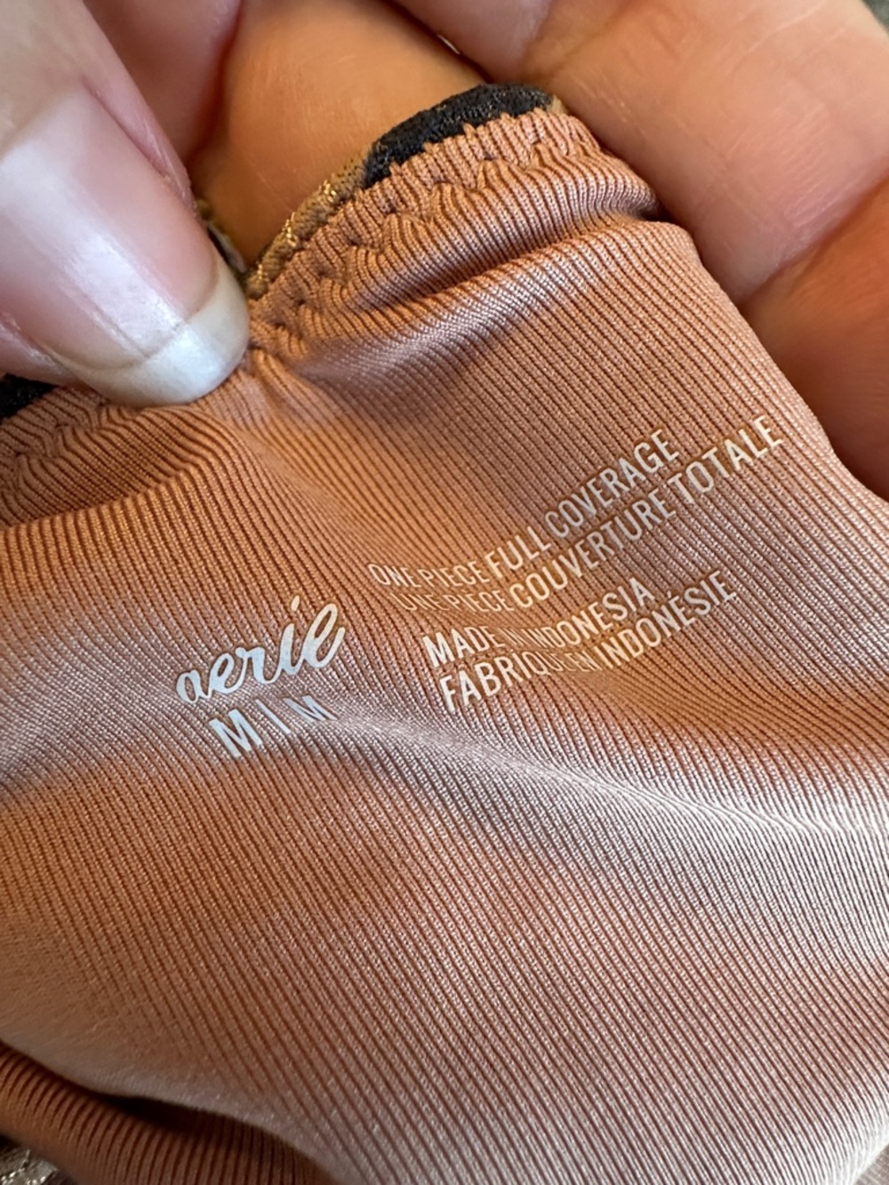 aerie Brown and Black Tiger-Print One-Piece Swimsuit - Picture 4 of 6